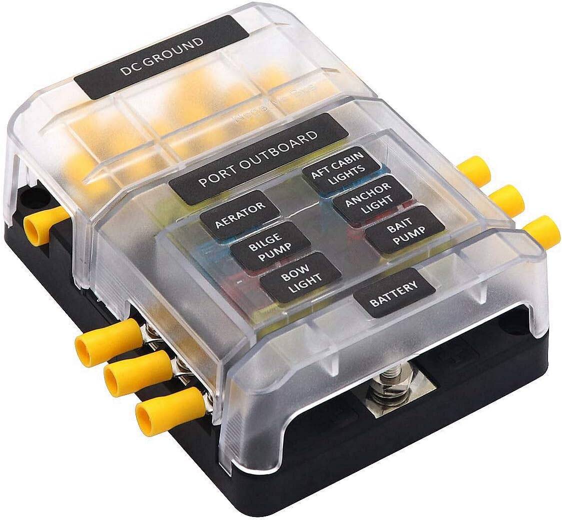 12V Sicherungskasten mit LED Anzeige 12V Sicherungsblock Sicherungskasten mit LED Anzeige fĂŒr Flachsicherungen