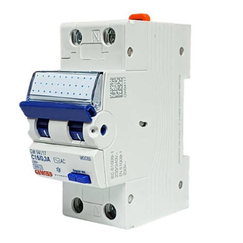 FI/LS Schutzschalter 2-polig 2-poliger FI/LS RCBO Schutzschalter fĂŒr Wohnmobil nach DIN VDE 0100-721