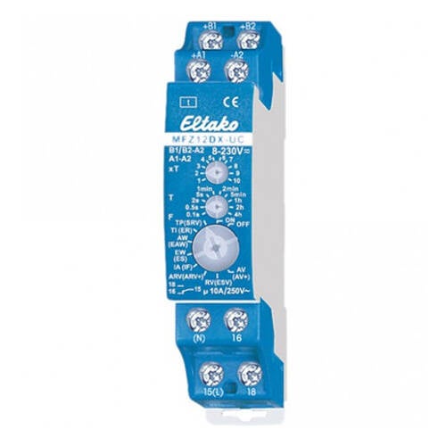 Eltako MFZ12DX-UC Zeit-Wechsler-Relais Eltako MFZ12DX-UC Multifunktions Zeitrelais fĂŒr definierte Umschaltverzögerung